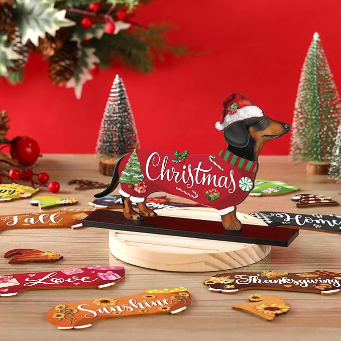 42 Pcs Interchangeable Summer Dachshund Holiday Wiener Dog Decor Seasonal - Image 7