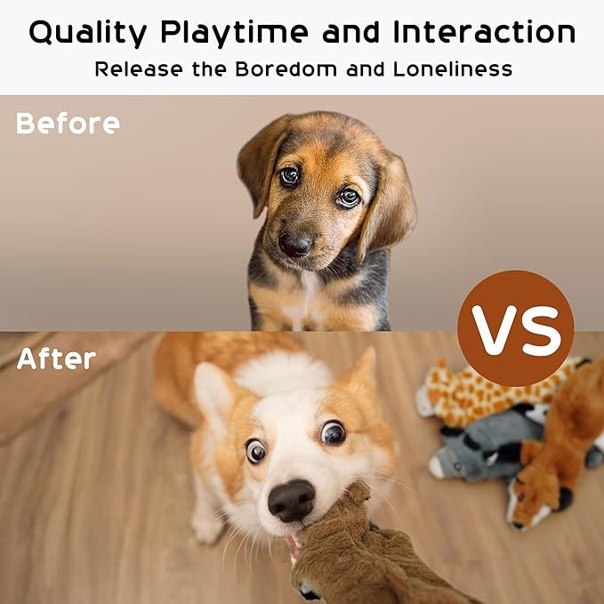 Nocciola Dog Squeaky Toys, No Stuffing Dog Toys - Image 2