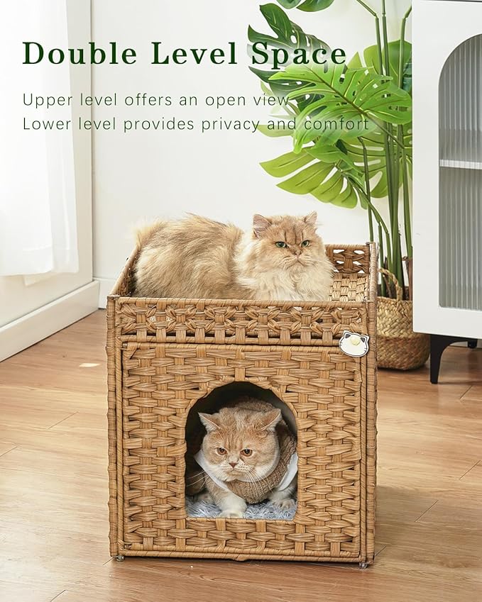 SETVSON Cat Beds for Indoor Cats Extra Large Double Cat Cave Pet Cube, - Image 2
