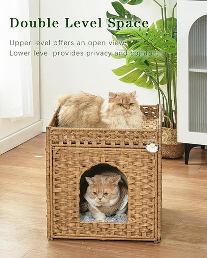 SETVSON Cat Beds for Indoor Cats Extra Large Double Cat Cave Pet Cube, - Image 2