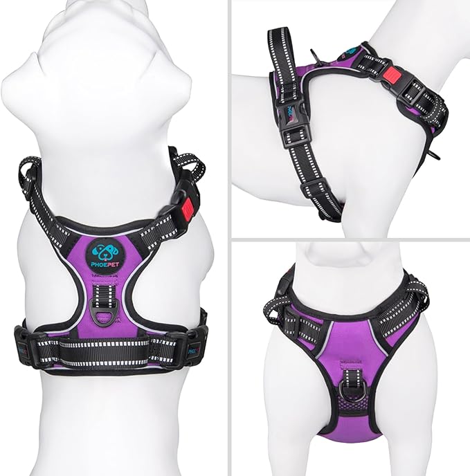 PHOEPET Reflective Dog Harness Large Breed Adjustable No Pull Vest - Image 2