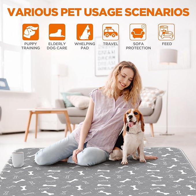 Washable Pee Pads for Dogs, 2 Pack Dog Pee Pads Washable, Waterproof Puppy Pads - Image 3