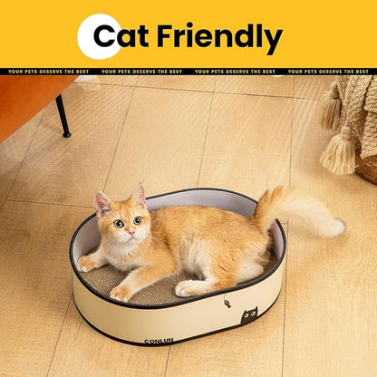 Conlun Cat Scratcher Box with 4 Cat Scratching Board Reversible Cat Scratch Pad - Image 6