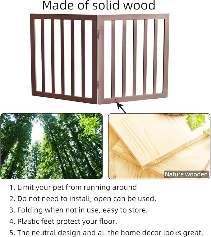 Dog Gate Indoor, Freestanding Dog Fence - Image 6
