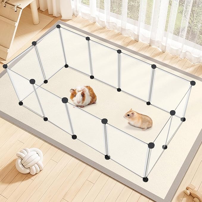 VISCOO 12 Panels Transparent Small Animals Playpen, Plastic Enclosure, Puppy - Image 7