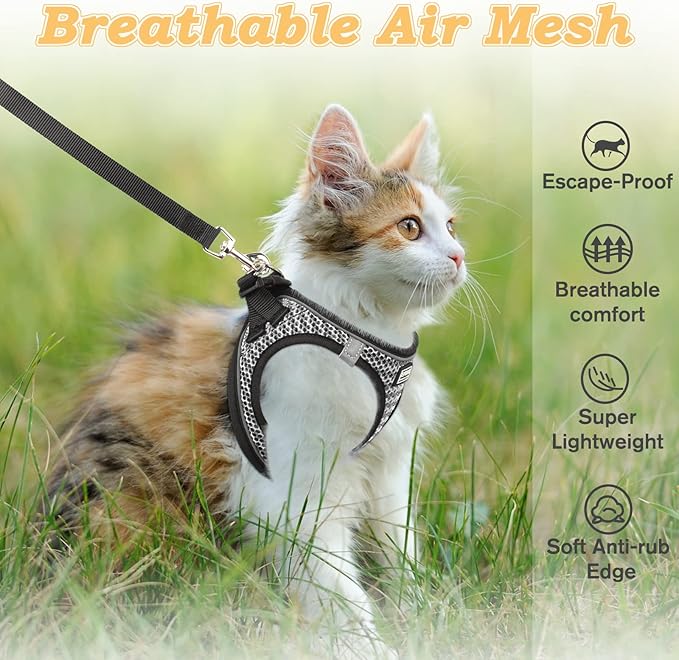 Cat Harness and Leash for Walking Escape Proof, Adjustable Kitten Vest Harness - Image 3