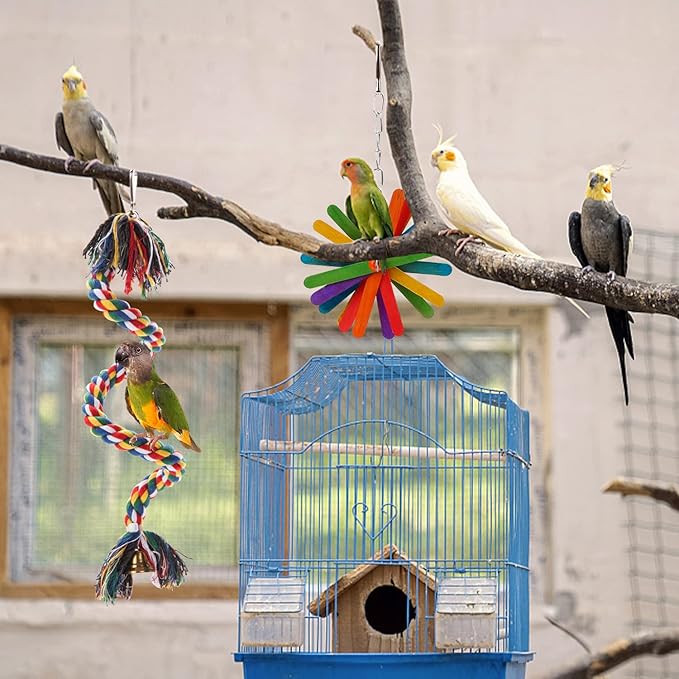 RLRICH 6 Pack Bird Colorful Chewing Toys Parrot Foraging Shredder Toys Shred - Image 6