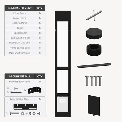 Hakuna Pets Black Glass Patio Pet Door - Image 8