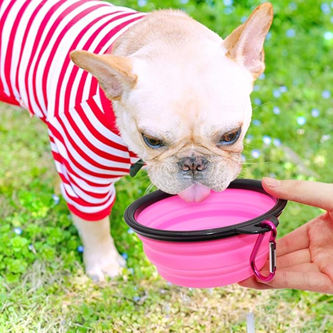 SLSON Collapsible Dog Bowls, 2 Pack, Portable Pet Feeding Watering Dish - Image 5