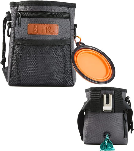 Dog Treat Training Pouch Easily Carries Pet Toys Kibble, Treats Built-in Poop by KHPR