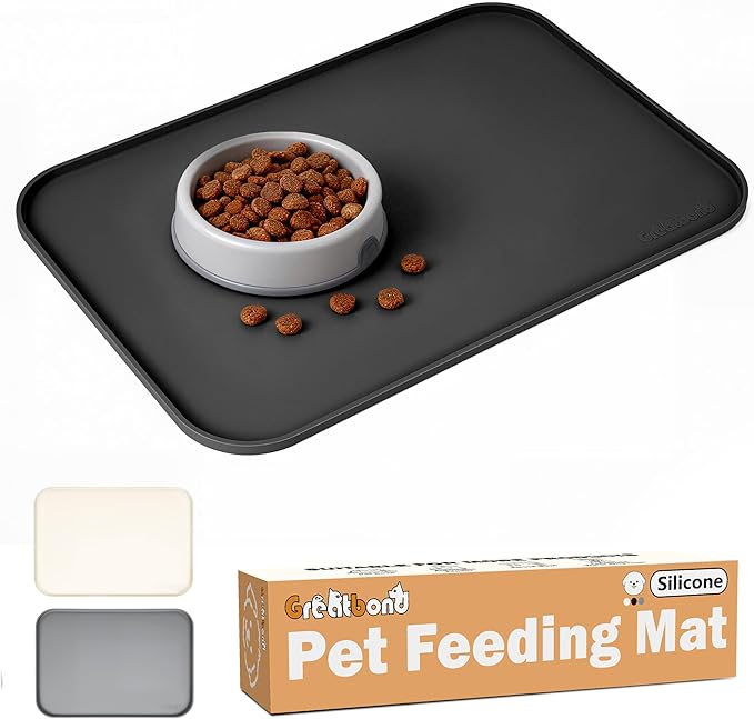 100% Waterproof Silicone Pet Feeding Mat, Warped Resistant Raised Edge BPA-Free by Unknown