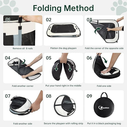 Dog Playpen, Cat Pet Puppy Pen, Portable Playpens - Image 8