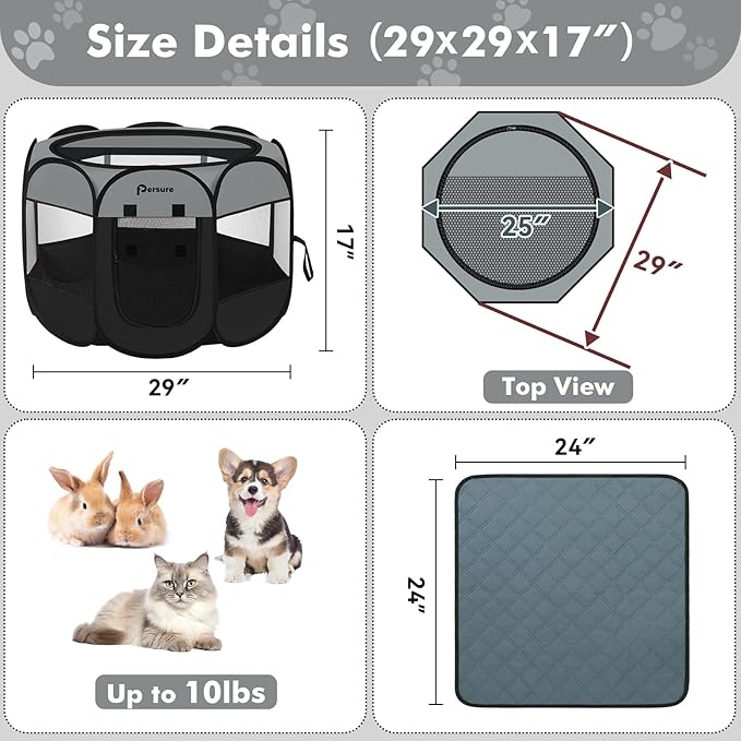Dog Cat Playpen Indoor Outdoor for Puppy Pet Dogs Cat Recovery After Surgery - Image 6