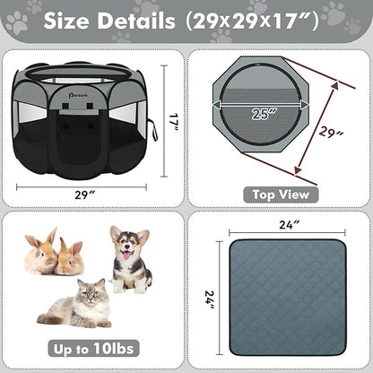 Dog Cat Playpen Indoor Outdoor for Puppy Pet Dogs Cat Recovery After Surgery - Image 6