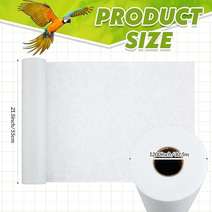 Drydiet 100 ft x 22 Inch Bird Cage Liner Disposable Cages Cushion Pad Mat - Image 2