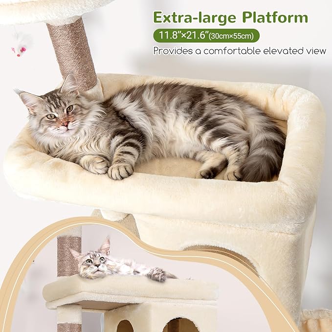 Globlazer Heavy Duty Cat Trees for Large Cats, Sturdy 72in Maine Coon Cat Tree - Image 3