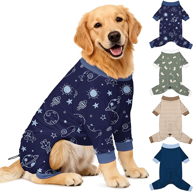 Bienbee Dog Pajamas, 4 Pack Dog Recovery Suit Shedding Suit Cute Soft Puppy by Bienbee