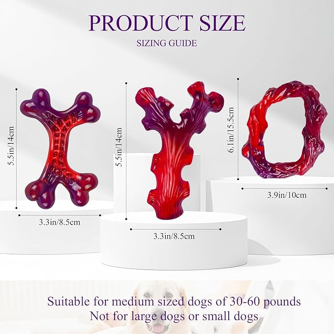 Frienhund 3 Pack Indestructible Dog Chew Bones - Image 2