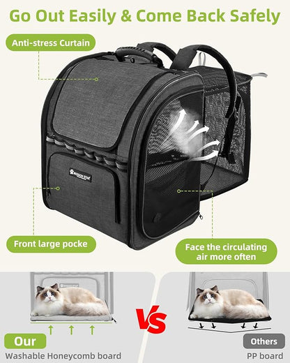Cat Carrier Backpacks with Expandable Breathable Mesh, Pet Carrier Backpack - Image 4