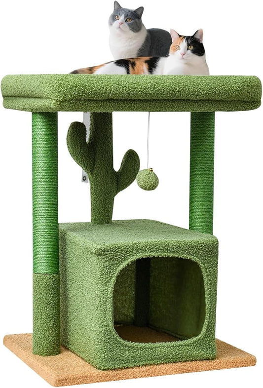 SYANDLVY 27" Cactus Cat Tree for Indoor Cats, Modern Kitten Condo by SYANDLVY