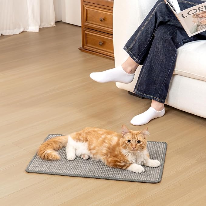 Conlun Cat Scratcher Mat, Natural Sisal Cat Scratch Pad, Horizontal Floor Cat - Image 9