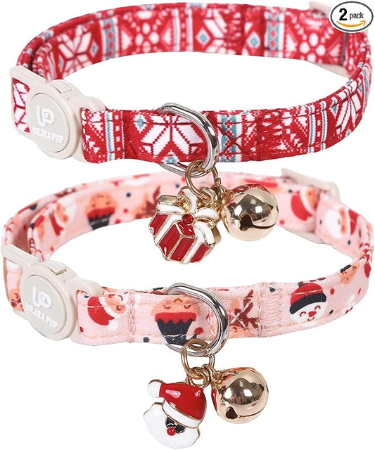 Halloween Cat Collar-2Pack Autumn Pumpkin Kitten Collars-Funny Halloween Ghost by UPURARAPUP