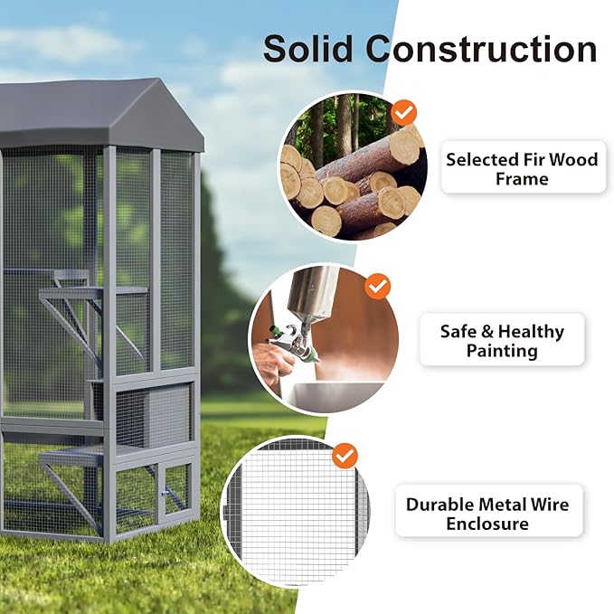 TIMHAKA Catio Outdoor Cat Enclosure, Large Cat House - Image 6