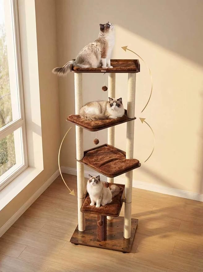 FourFurPets Heavy Duty Cat Tree, 67.7" Cat Tree - Image 5