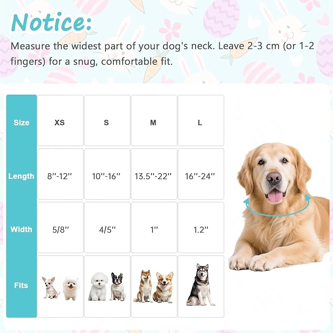 Easter Dog Collar, Spring Easter Egg Print Dog Collar - Image 2