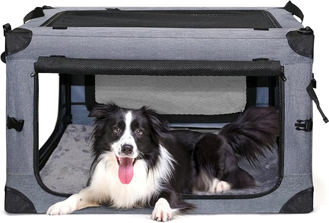 NEZUC Collapsible Dog Crates for Large Dogs Portable Soft Sided Travel Dog by NEZUC