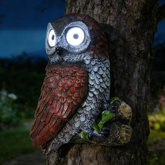 Sheaifun Owl Garden Statue Owl Solar Lights Outdoor Garden Resin Yard Outdoor by Sheaifun