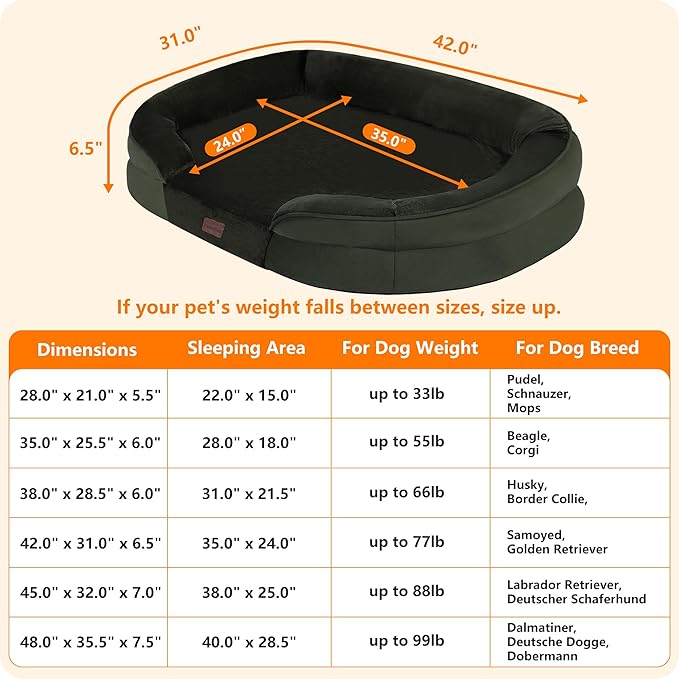 Dwanton Orthopedic Dog Bed for Large Dogs - Image 4