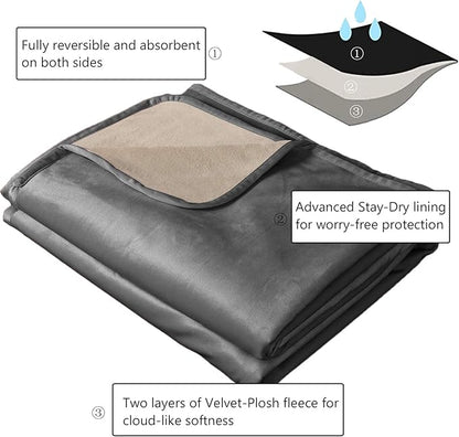 Ameritex Pet Bed Blanket Reversible 100% Waterproof Velvet Super Soft - Image 3