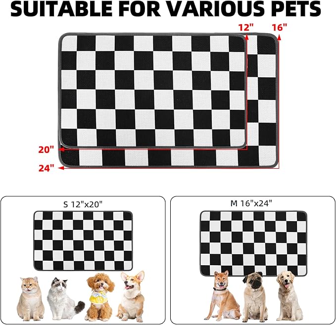 PUPTECK Dog Food Mat, Absorbent Pet Cat Feeding Mat - Image 2