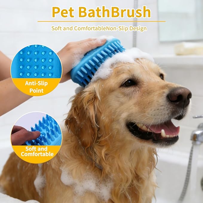 4PCS Dog washing kit, Dog Bath Brush | Dog Washing Gloves | Microfiber Large - Image 3