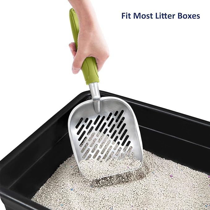 WePet Cat Litter Scoop, Aluminum Alloy Sifter, Kitty Metal Scooper, Deep Shovel - Image 6