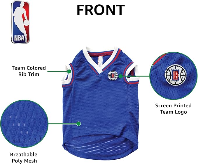 Pets First NBA LOS ANGELES CLIPPERS DOG Jersey, Small - Image 5