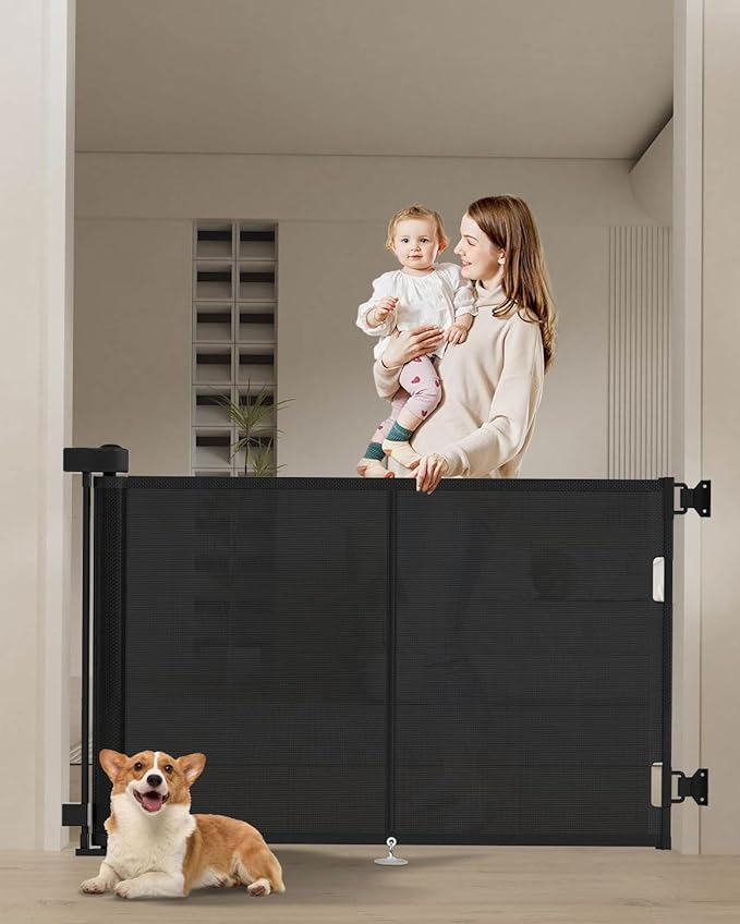 Miumoon 50 inch Retractable Baby Gates 34 inch Tall, Retractable Gate by MiumoonBabyGates