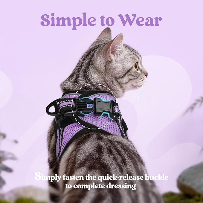 rabbitgoo Cat Harness and Leash, Step-in Escape Proof Kitten Harness Set - Image 4