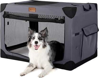 Garnpet Soft Dog Crate for Medium Dogs, 4-Door Foldable Collapsible Dog Crate by Garnpet