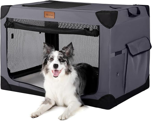 Garnpet Soft Dog Crate for Small Dogs, 4-Door Foldable Collapsible Dog Crate by Garnpet