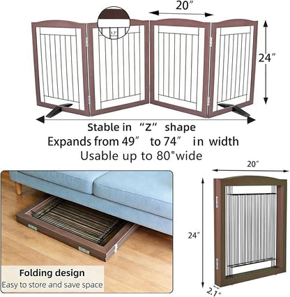 ZJSF Freestanding Dog Fence Indoor, Foldable Dog Gate - Image 7