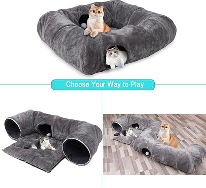 CLKHOWL Cat Tunnel Bed for Indoor Cats, Washable & Detachable Cat Bed, Cute - Image 5
