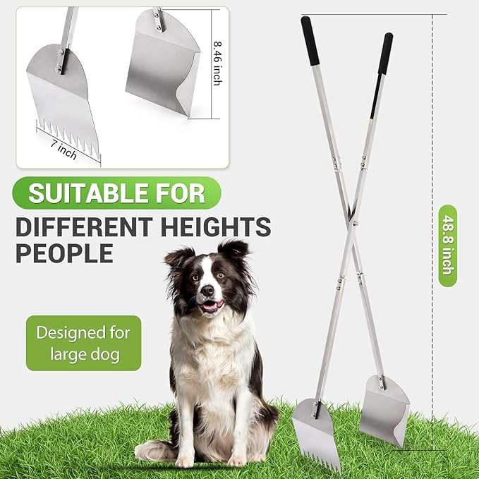 AugFir Lightweight Stainless Steel 48" Pooper Scooper - Image 3