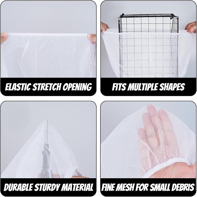 Fengek 2 Pack White Bird Cage Cover, Adjustable Bird Cage Seed Catcher - Image 3