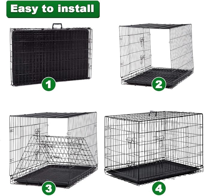 BestPet | Dog Crate | 42" | Black | Foldable Metal Kennel - Image 4