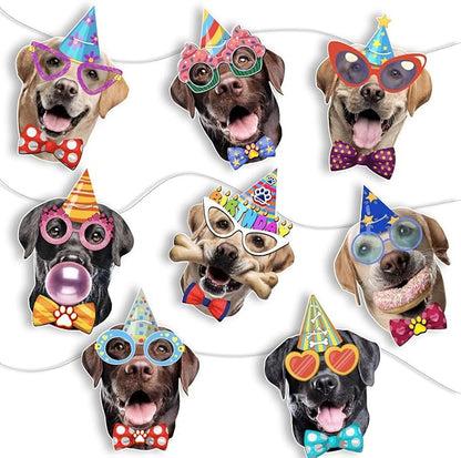 Labrador Dog Birthday Garland, Photographic Labrador Retriever Faces Birthday by Momapopup