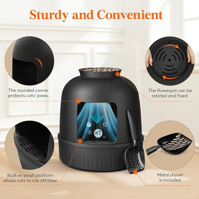 Lifewit Cat Litter Box, Hidden Enclosure Litter Tray - Image 6