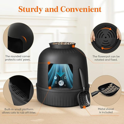 Lifewit Cat Litter Box, Hidden Enclosure Litter Tray - Image 6