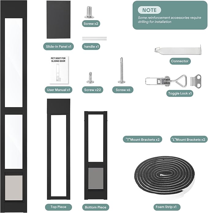 Sliding Glass Door Pet Door Insert – No-Cut, All-Metal Frame & Magnetic Flat - Image 5